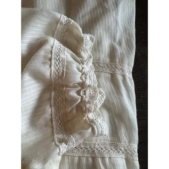 Sweet Baby Jamie by Jamie Mizrahi lace embroidered dress, Ivory, Large Preowned - Picture 5 of 6